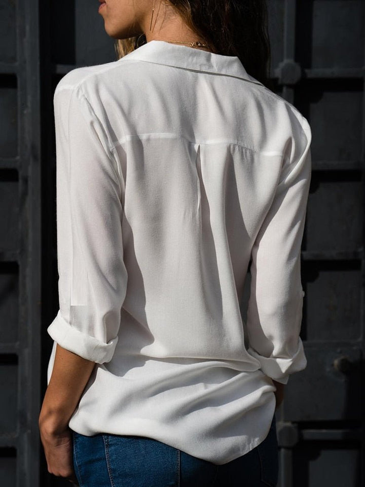 Duttini | Refined Button Down Long Sleeve Shirt with Graceful Drape