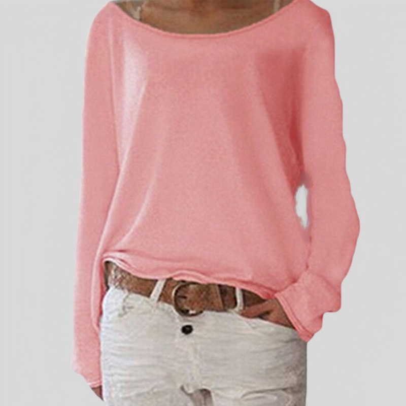 Duttini | Luxe Round Neck Long Sleeve Top with a Flattering Silhouette
