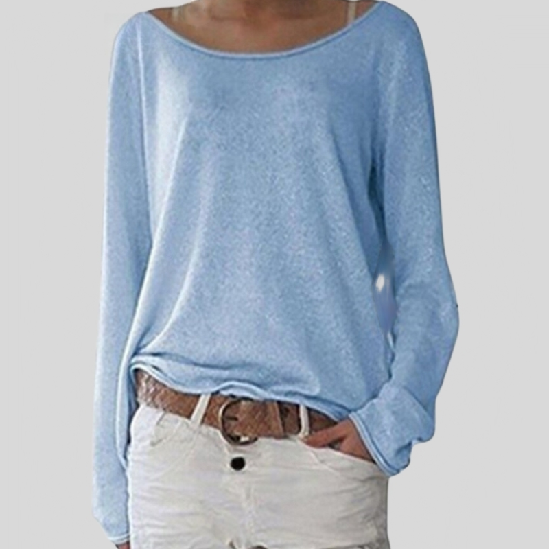 Duttini | Luxe Round Neck Long Sleeve Top with a Flattering Silhouette