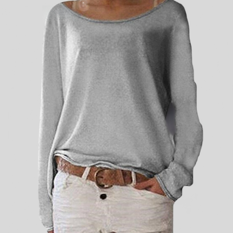 Duttini | Luxe Round Neck Long Sleeve Top with a Flattering Silhouette