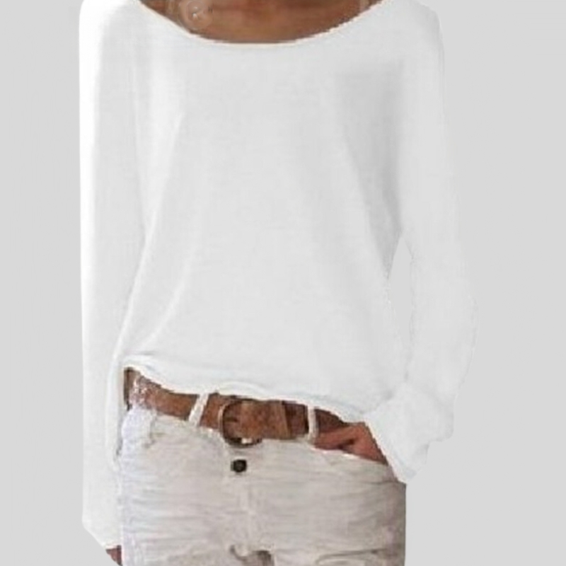 Duttini | Luxe Round Neck Long Sleeve Top with a Flattering Silhouette