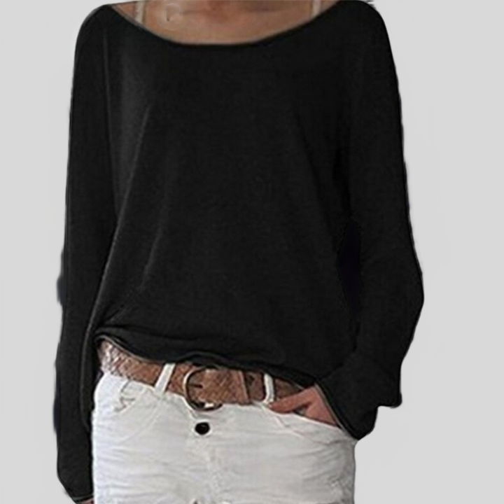 Duttini | Luxe Round Neck Long Sleeve Top with a Flattering Silhouette