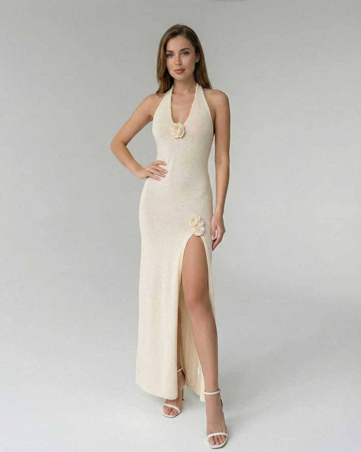 Duttini | Maxi Dress for Women in Lightweight Fabric, Fit and Flare, Sage Green