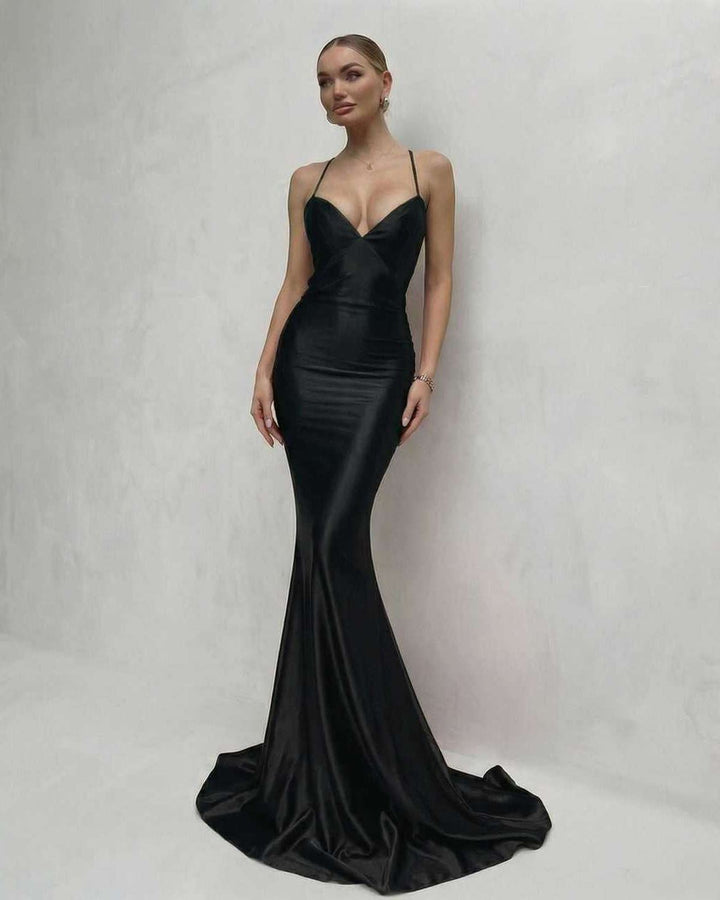 Duttini | Maxi Dress for Women in Lightweight Fabric, Navy Blue, Elegant Style