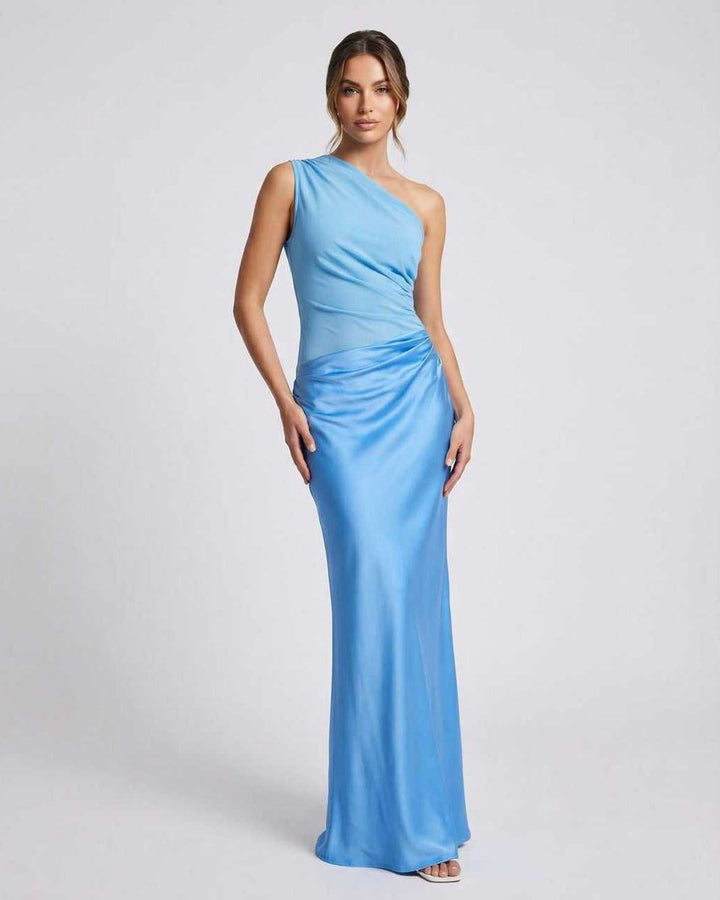 Duttini | Lightweight Blue Fit and Flare Maxi Dress for Women