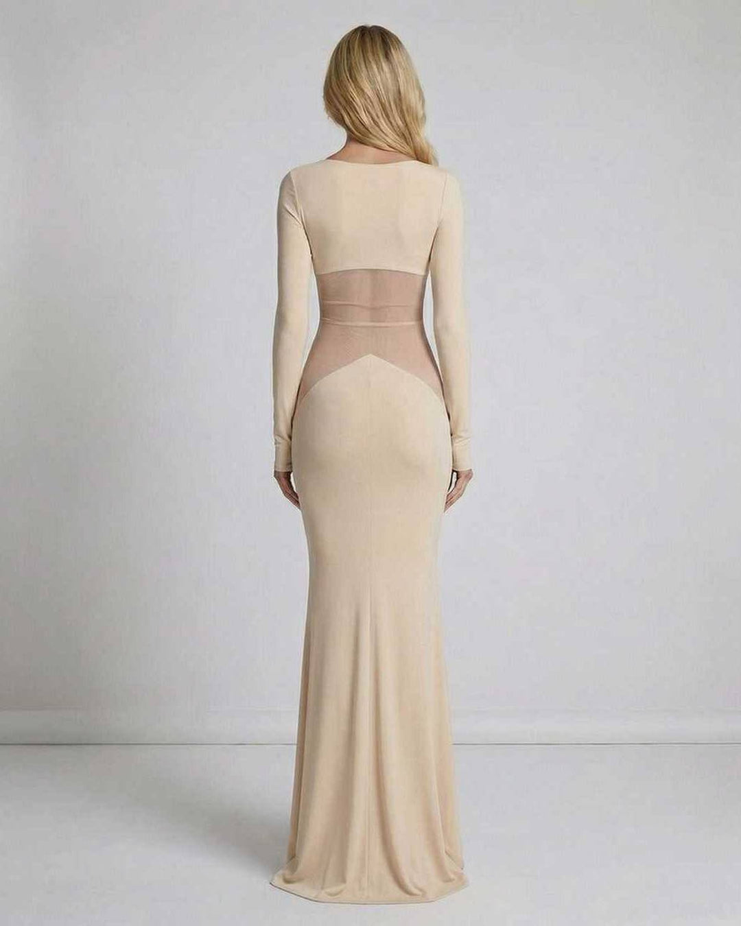 Duttini | Lightweight Fit and Flare Maxi Dress for Women in Desert Sand