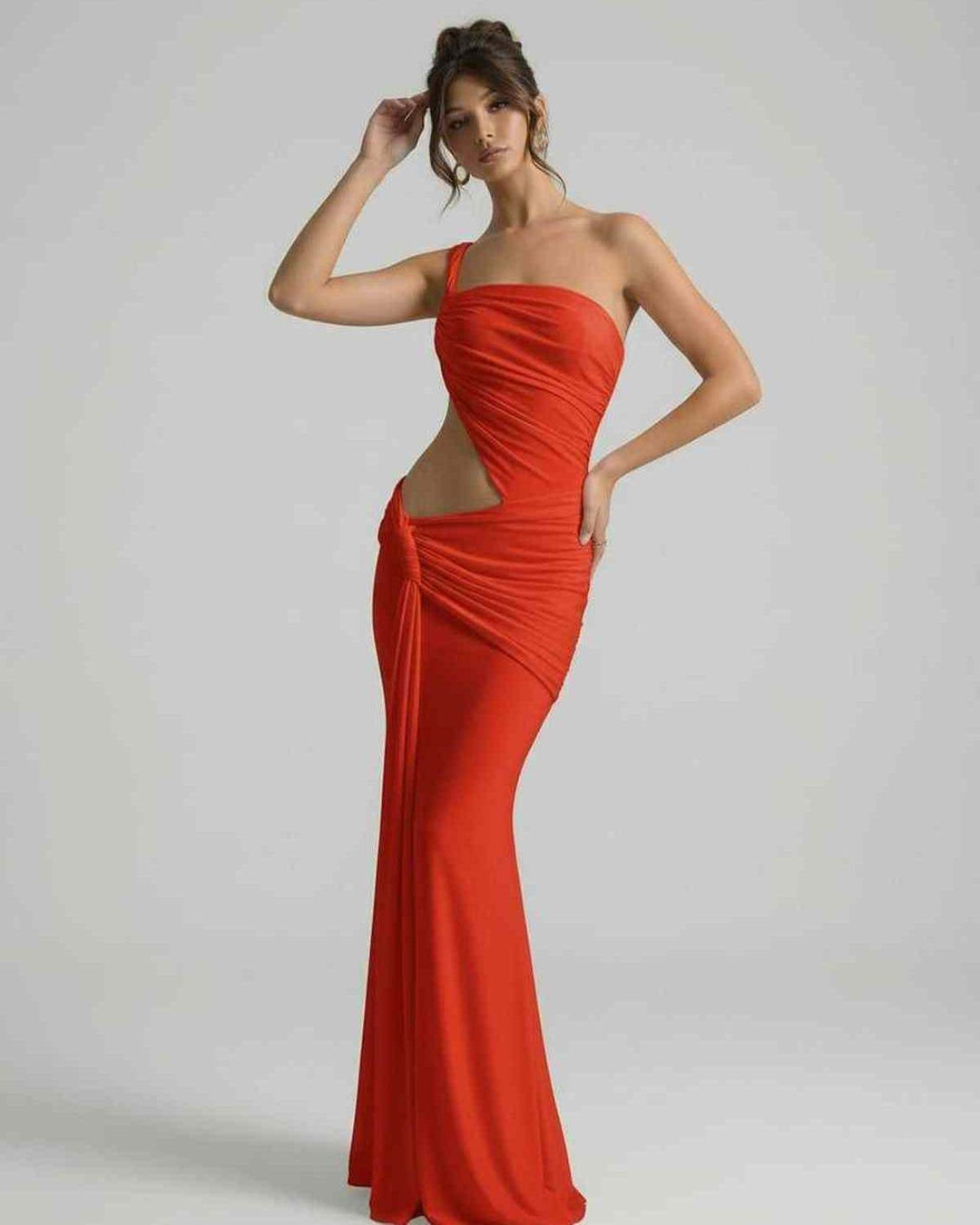Duttini | Lightweight Green Fit and Flare Maxi Dress for Women