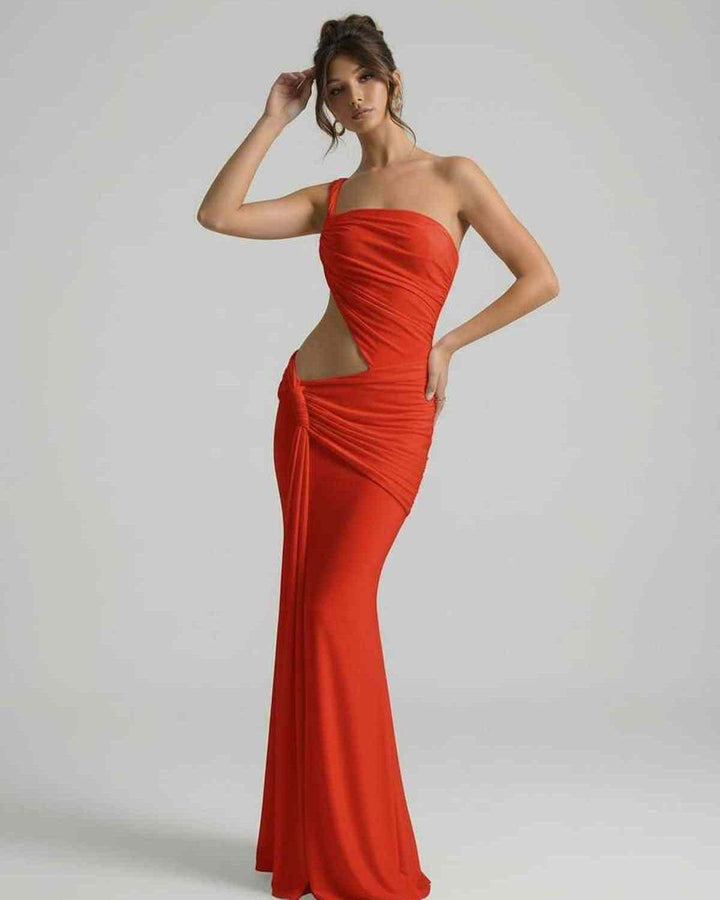 Duttini | Lightweight Green Fit and Flare Maxi Dress for Women
