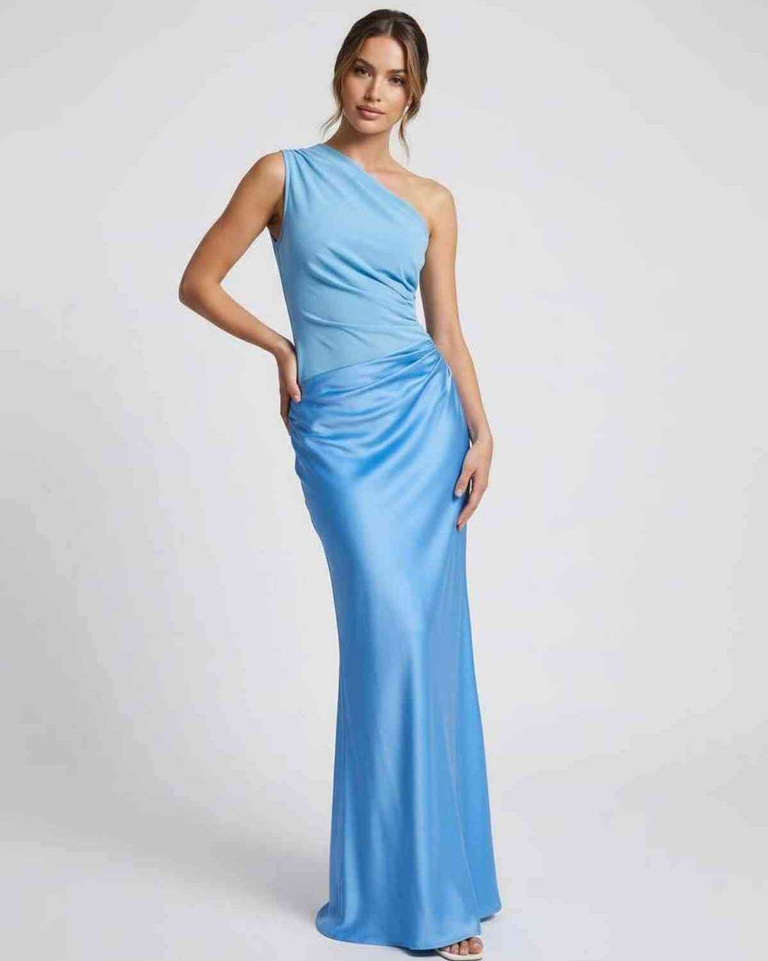 Duttini | Lightweight Blue Fit and Flare Maxi Dress for Women