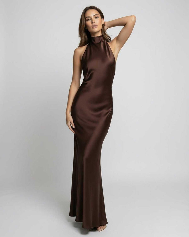 Duttini | Lightweight Navy Blue Fit and Flare Maxi Dress for Women