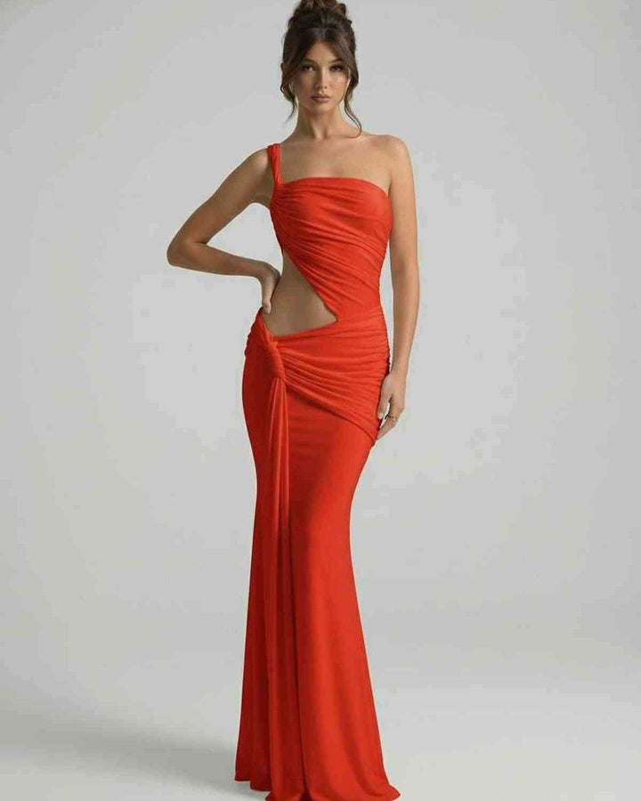 Duttini | Lightweight Green Fit and Flare Maxi Dress for Women