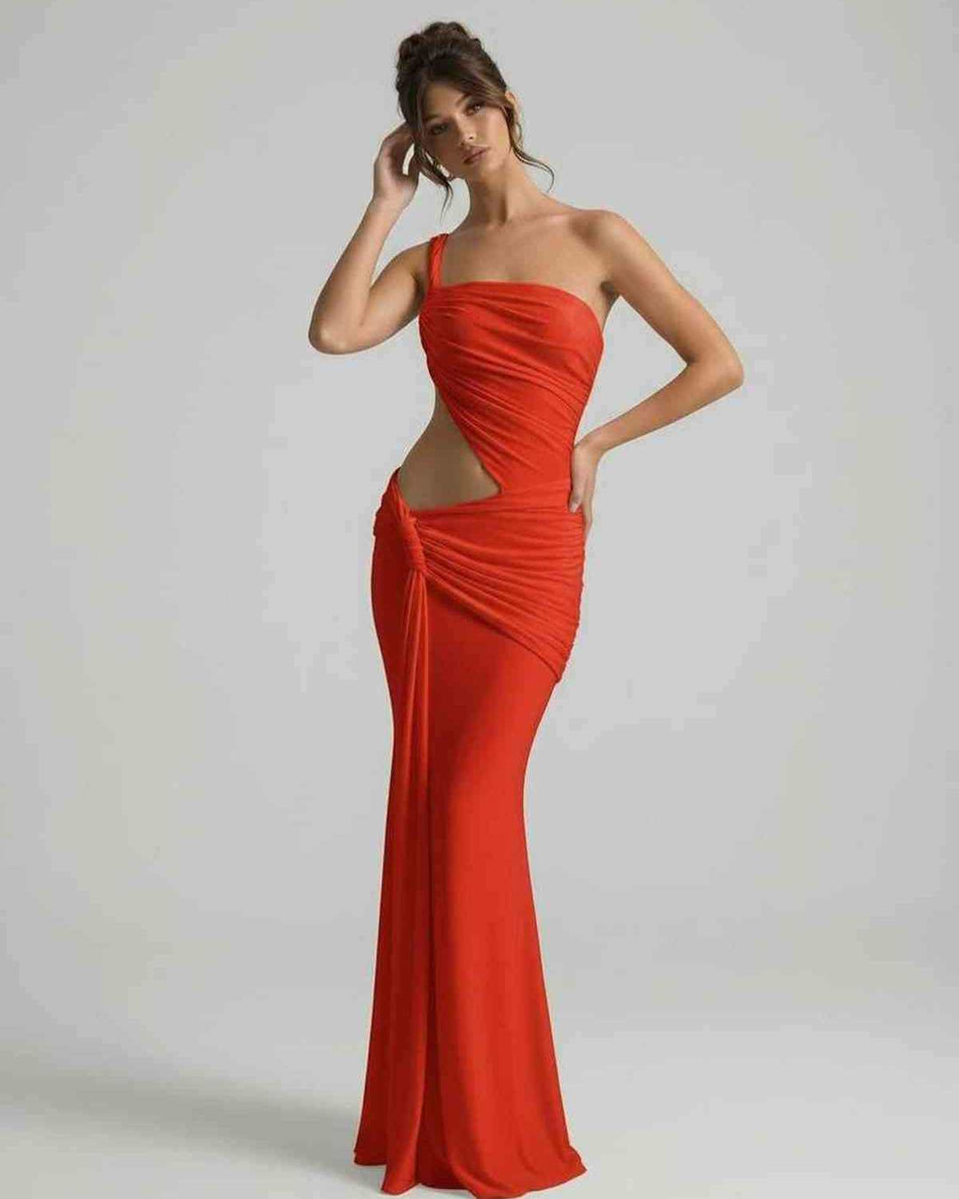 Duttini | Lightweight Green Fit and Flare Maxi Dress for Women