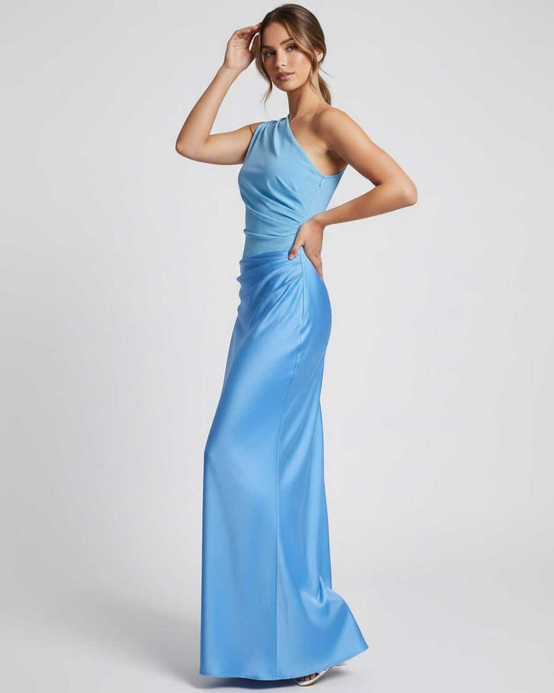 Duttini | Lightweight Blue Fit and Flare Maxi Dress for Women