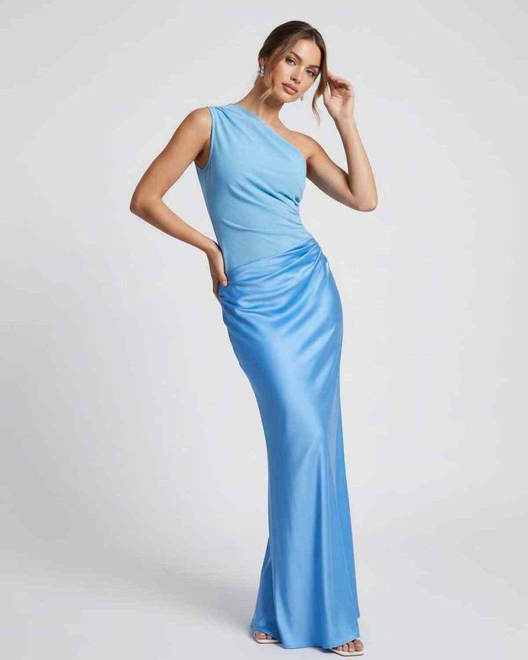 Duttini | Lightweight Blue Fit and Flare Maxi Dress for Women