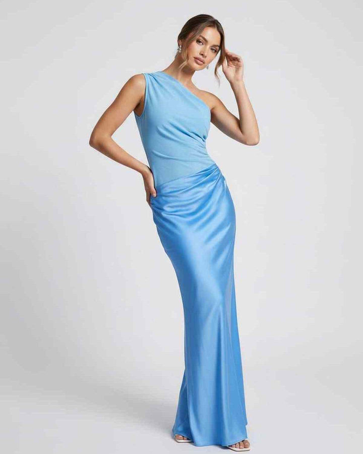 Duttini | Lightweight Blue Fit and Flare Maxi Dress for Women