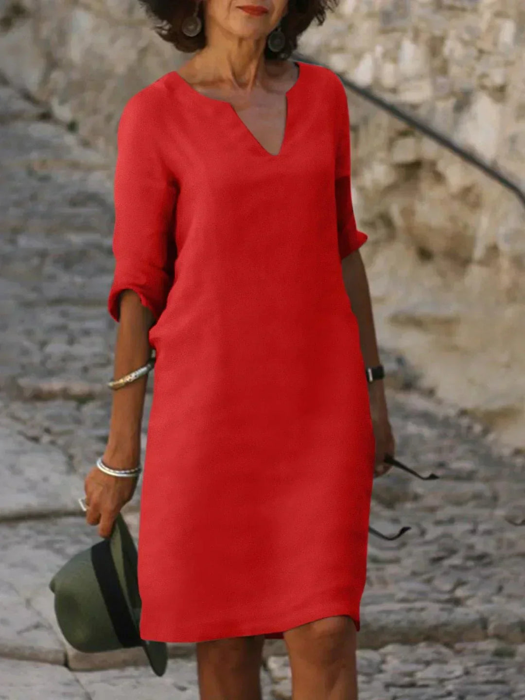 Duttini | Elegant Dress With V-Neck with a Flattering Silhouette