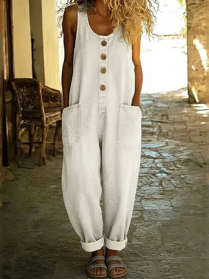 Duttini | Elegant Overalls Loose Fit Sleeveless Jumpsuit