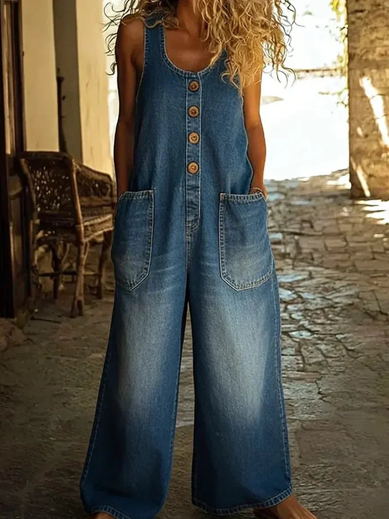 Duttini | Elegant Overalls Loose Fit Sleeveless Jumpsuit