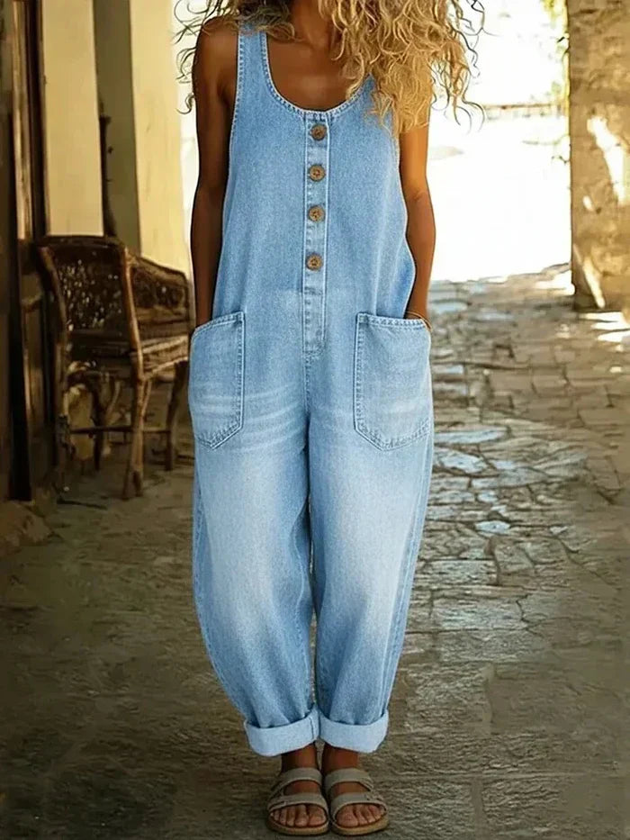 Duttini | Elegant Overalls Loose Fit Sleeveless Jumpsuit