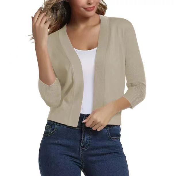 Duttini | Graceful Open Front 3/4 Sleeve Cardigan for Every Occasion