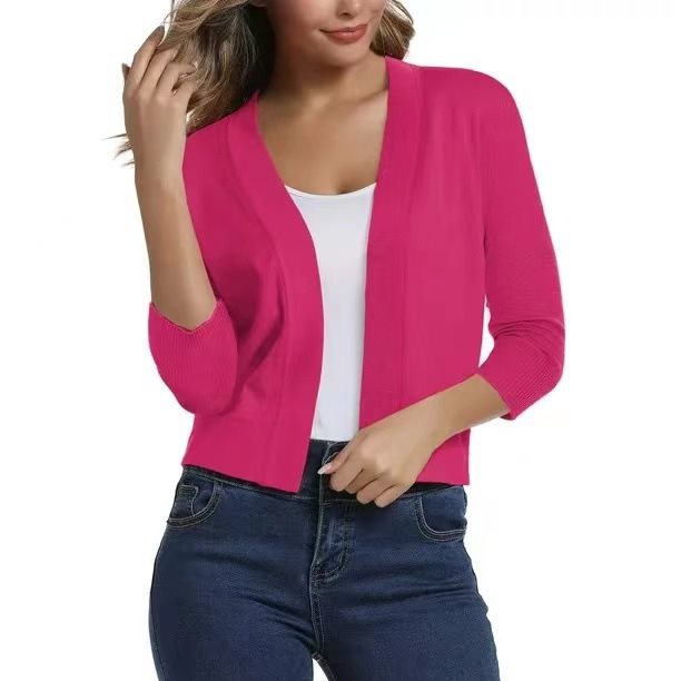 Duttini | Graceful Open Front 3/4 Sleeve Cardigan for Every Occasion
