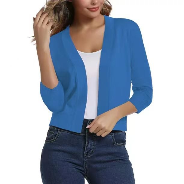 Duttini | Graceful Open Front 3/4 Sleeve Cardigan for Every Occasion