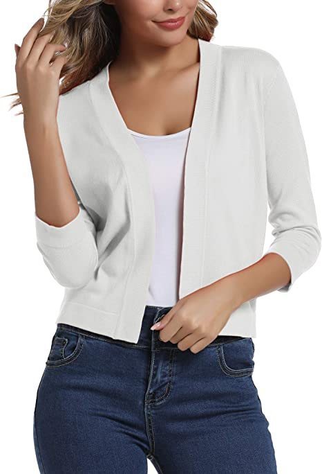 Duttini | Graceful Open Front 3/4 Sleeve Cardigan for Every Occasion