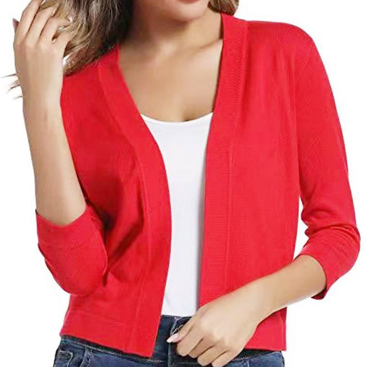 Duttini | Graceful Open Front 3/4 Sleeve Cardigan for Every Occasion
