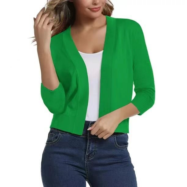 Duttini | Graceful Open Front 3/4 Sleeve Cardigan for Every Occasion