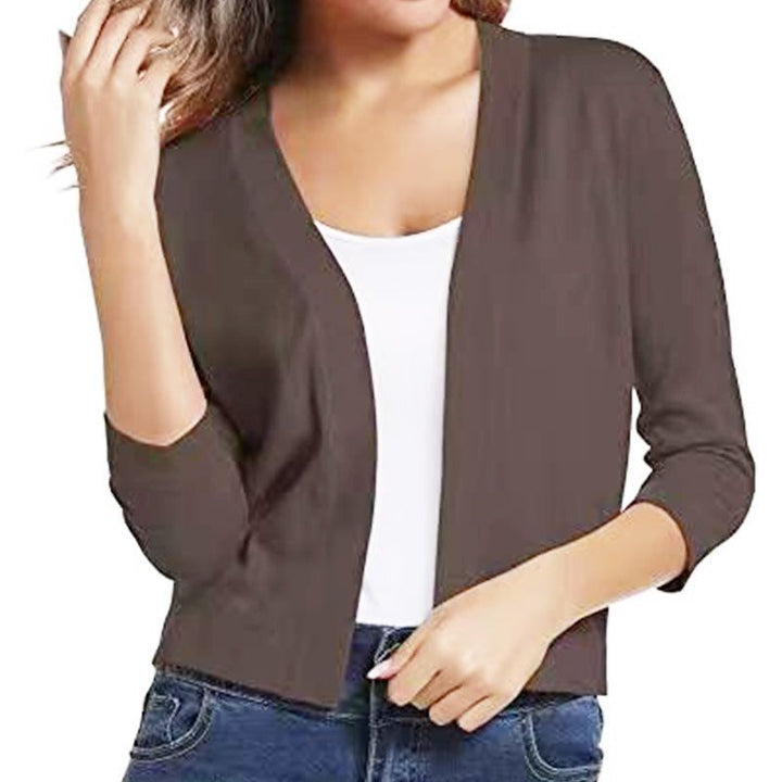 Duttini | Graceful Open Front 3/4 Sleeve Cardigan for Every Occasion