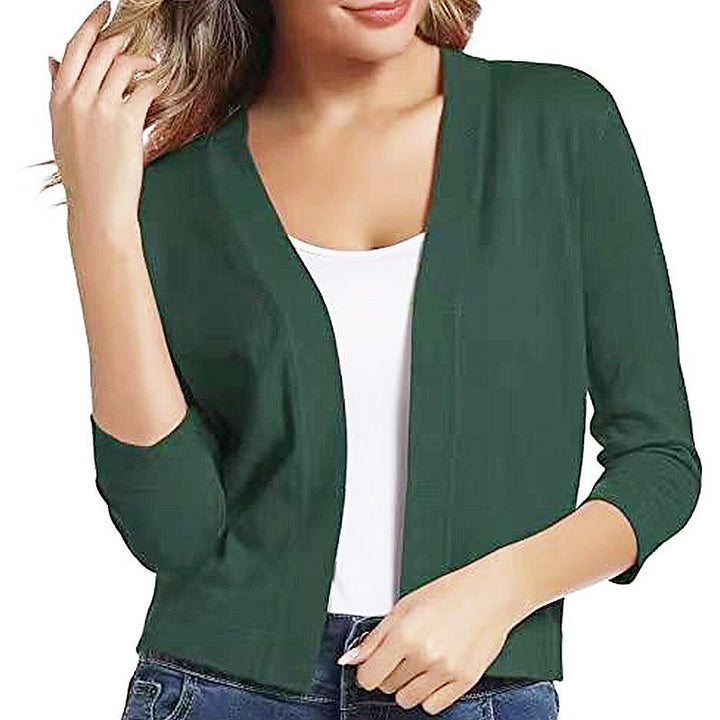 Duttini | Graceful Open Front 3/4 Sleeve Cardigan for Every Occasion