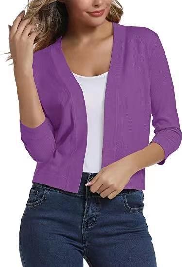 Duttini | Graceful Open Front 3/4 Sleeve Cardigan for Every Occasion