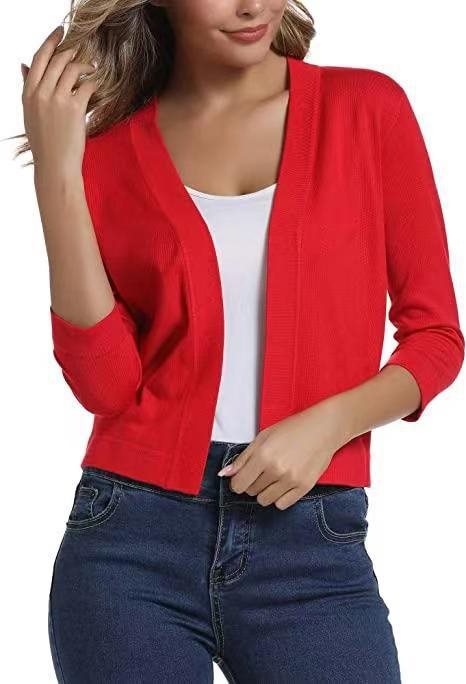 Duttini | Graceful Open Front 3/4 Sleeve Cardigan for Every Occasion