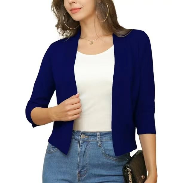 Duttini | Graceful Open Front 3/4 Sleeve Cardigan for Every Occasion
