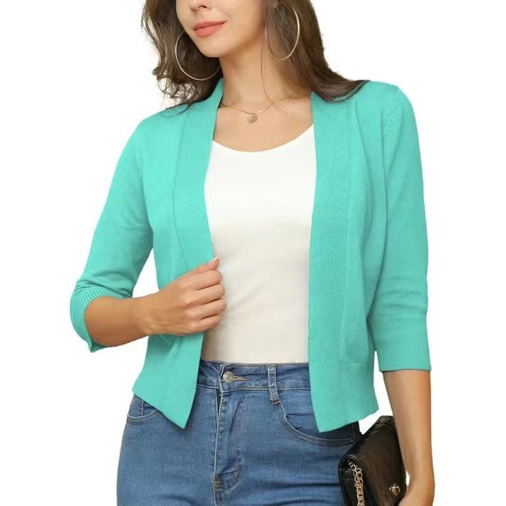 Duttini | Graceful Open Front 3/4 Sleeve Cardigan for Every Occasion