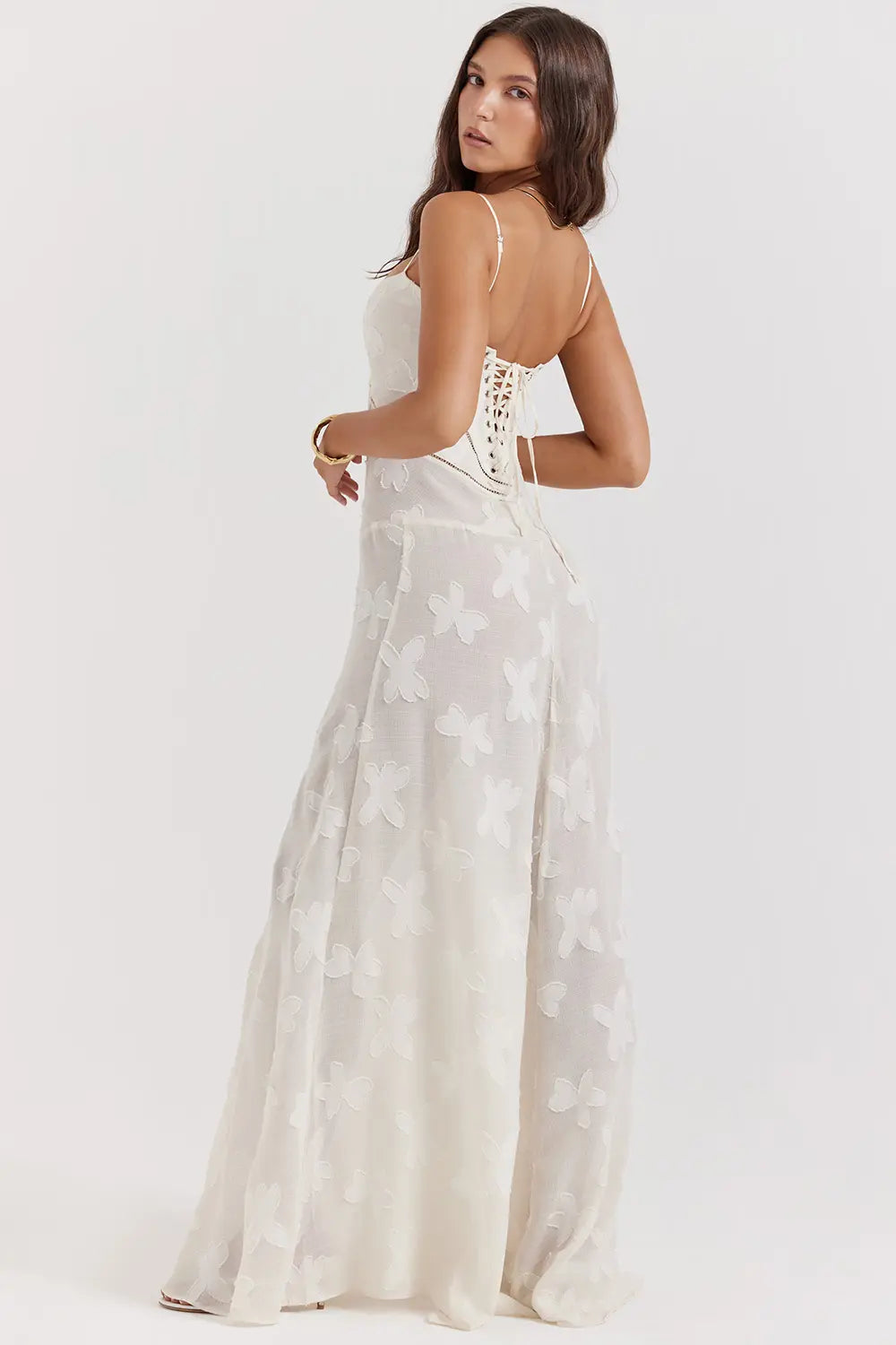 Duttini | Elegant Long Summer Dress With Open Back And Adjustable Straps