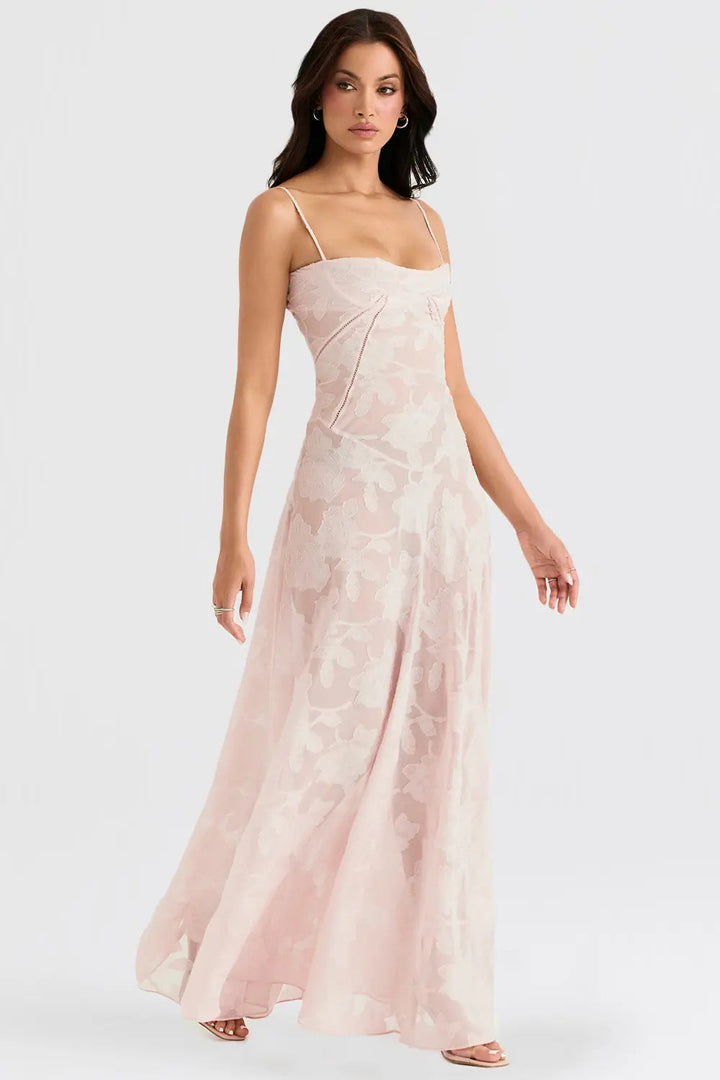 Duttini | Elegant Long Summer Dress With Open Back And Adjustable Straps