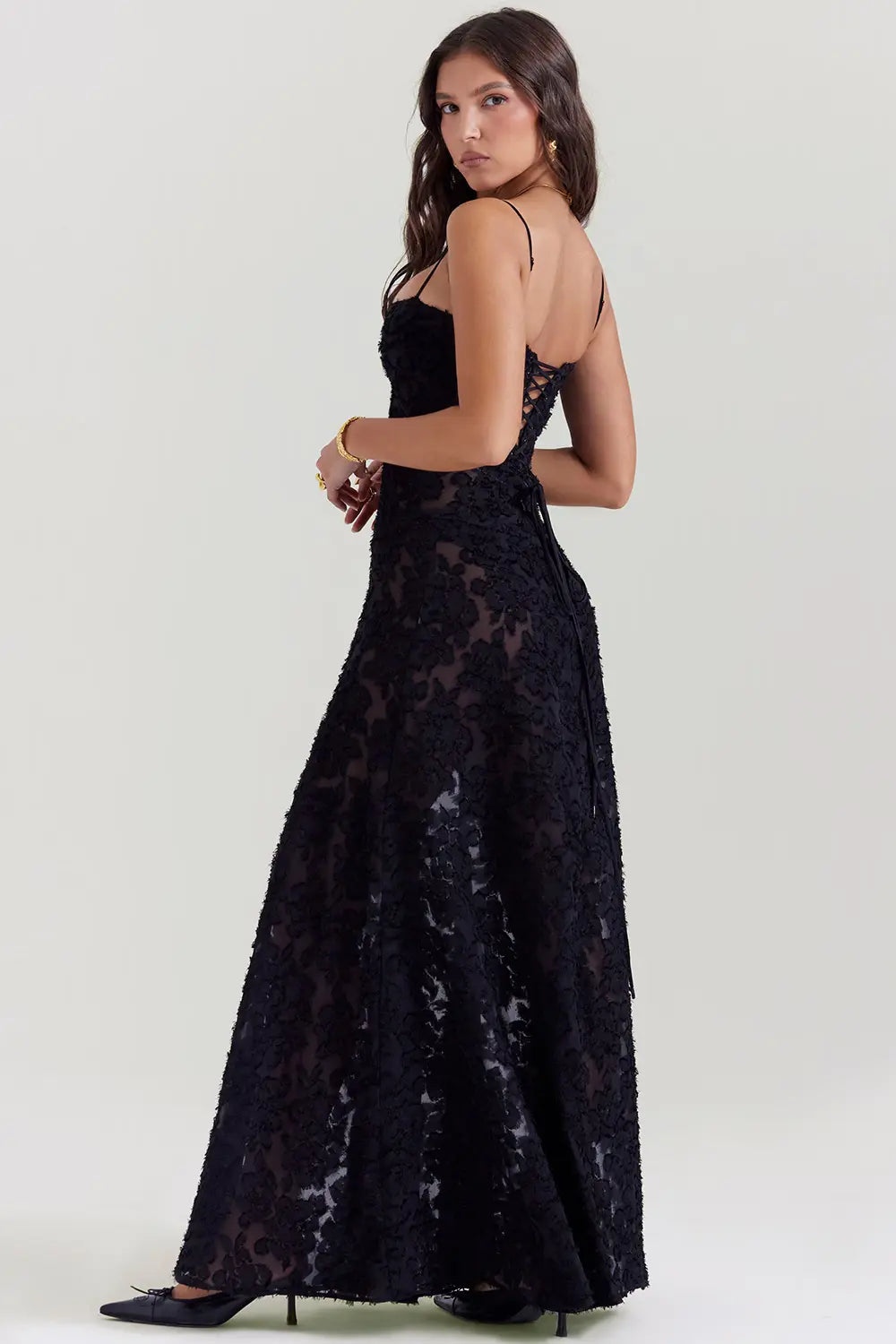 Duttini | Elegant Long Summer Dress With Open Back And Adjustable Straps