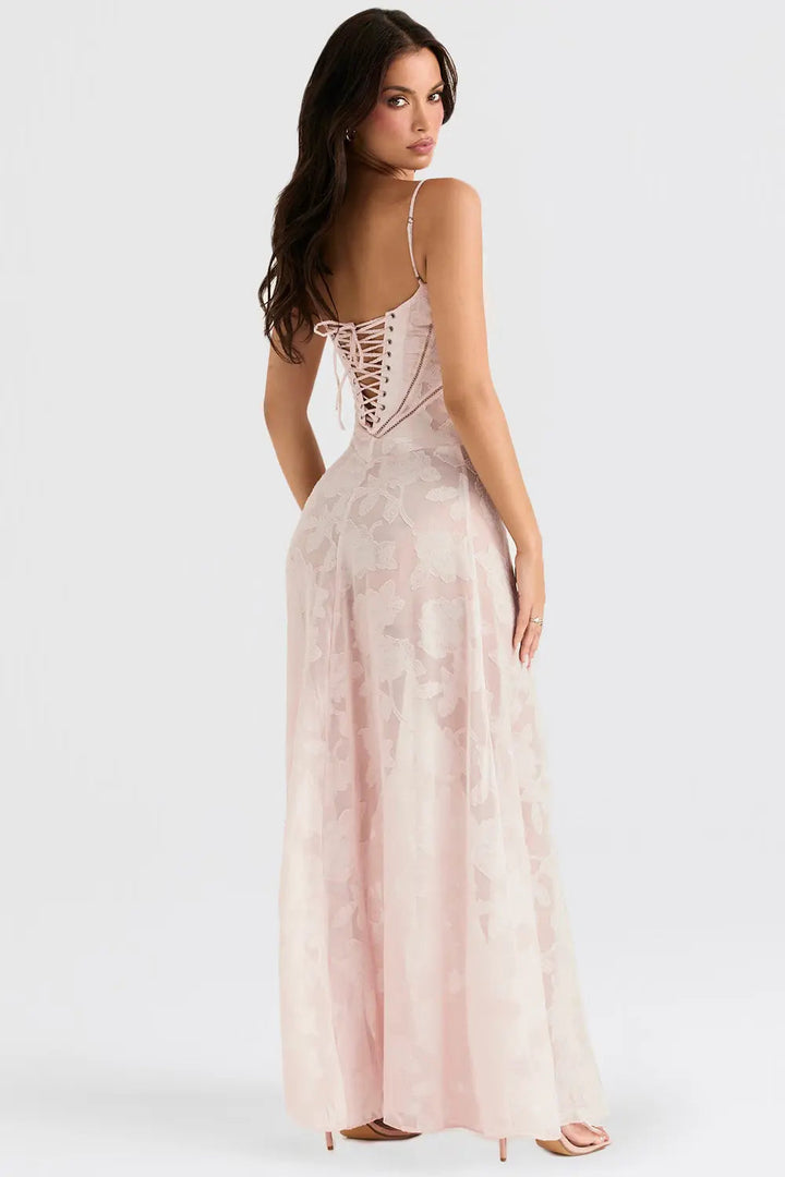 Duttini | Elegant Long Summer Dress With Open Back And Adjustable Straps