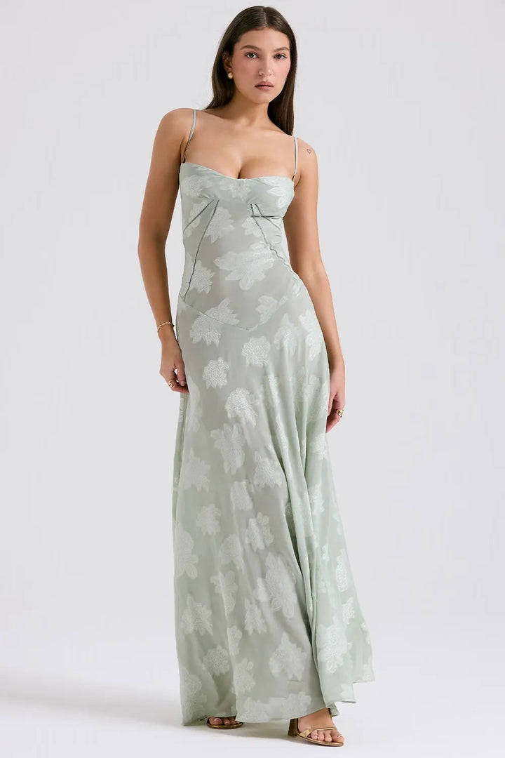 Duttini | Elegant Long Summer Dress With Open Back And Adjustable Straps