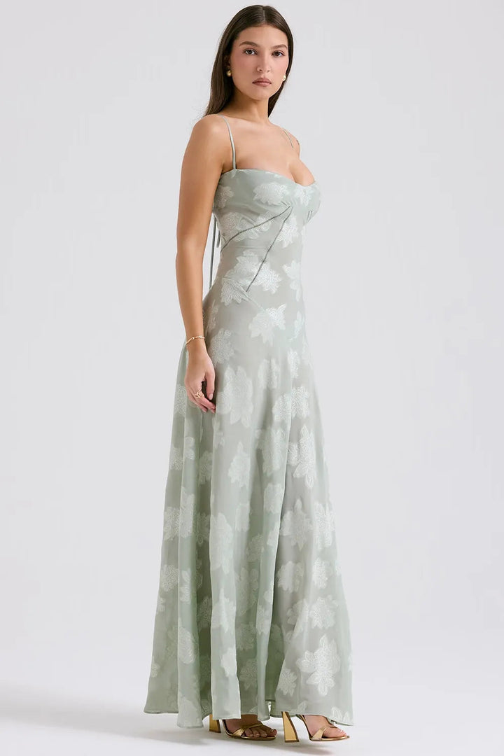 Duttini | Elegant Long Summer Dress With Open Back And Adjustable Straps