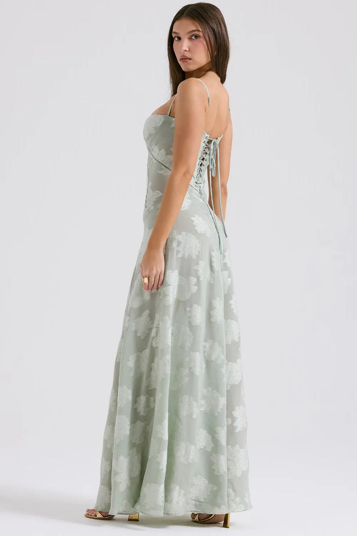 Duttini | Elegant Long Summer Dress With Open Back And Adjustable Straps