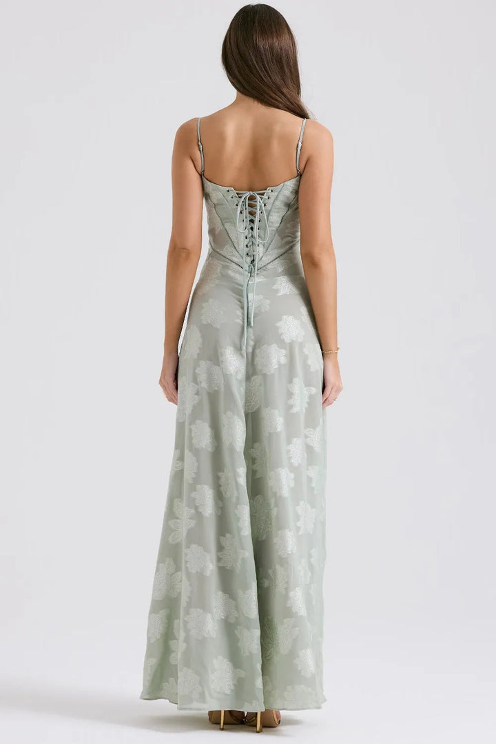 Duttini | Elegant Long Summer Dress With Open Back And Adjustable Straps