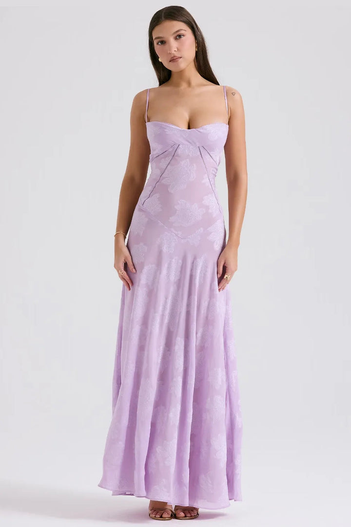 Duttini | Elegant Long Summer Dress With Open Back And Adjustable Straps