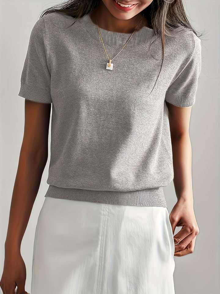 Duttini | Graceful Short Sleeve Knit Sweater for Every Occasion