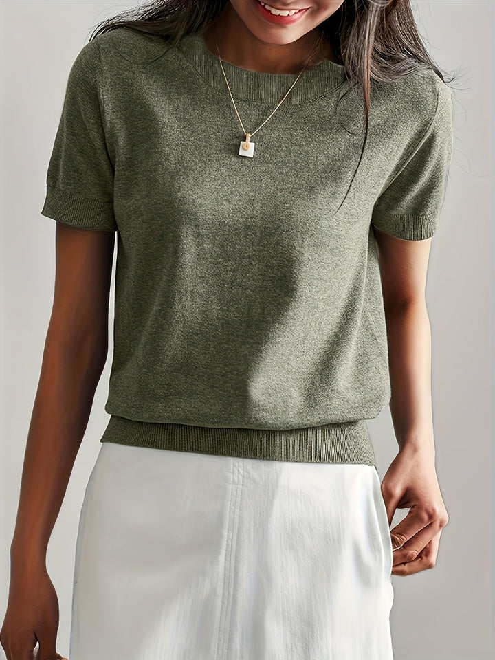 Duttini | Graceful Short Sleeve Knit Sweater for Every Occasion