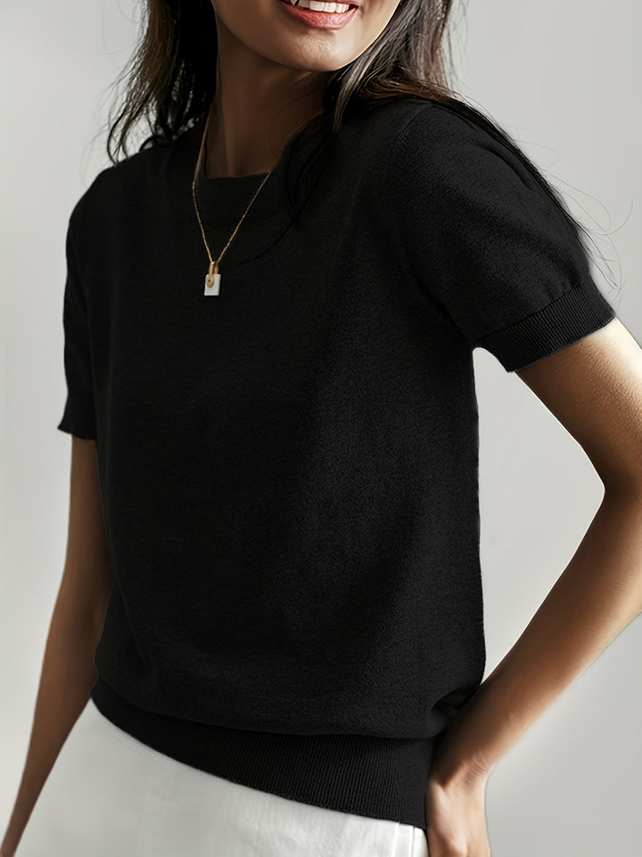 Duttini | Graceful Short Sleeve Knit Sweater for Every Occasion