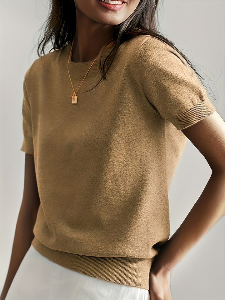 Duttini | Graceful Short Sleeve Knit Sweater for Every Occasion