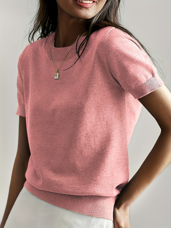 Duttini | Graceful Short Sleeve Knit Sweater for Every Occasion