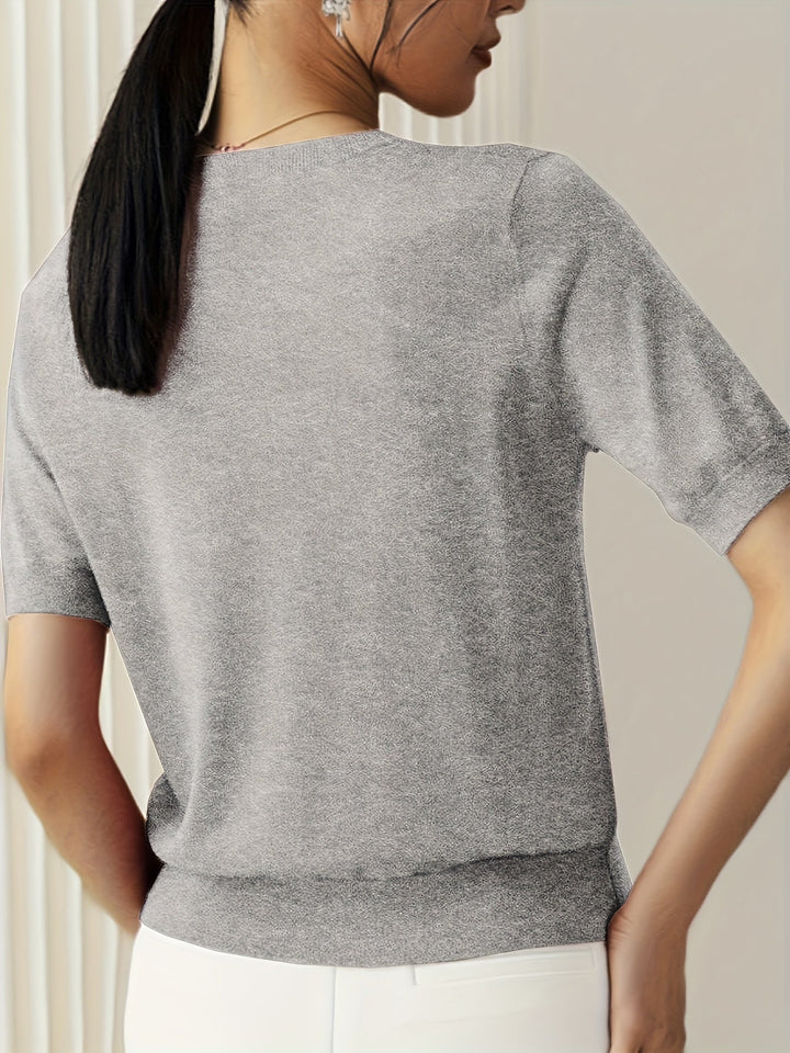 Duttini | Graceful Short Sleeve Knit Sweater for Every Occasion